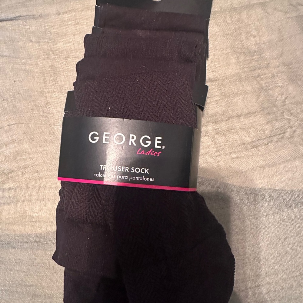 George Ladies Black Trouser Socks